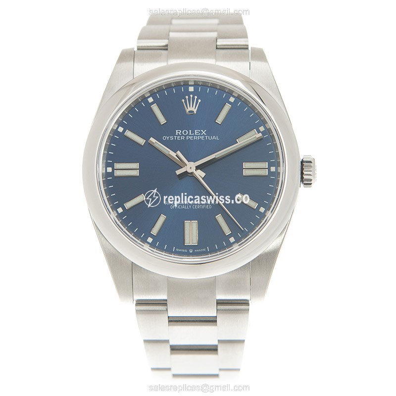 Rolex 124300-0003 Replica - Automatic - Steel Case, Blue Dial on Silver Strap - View 2