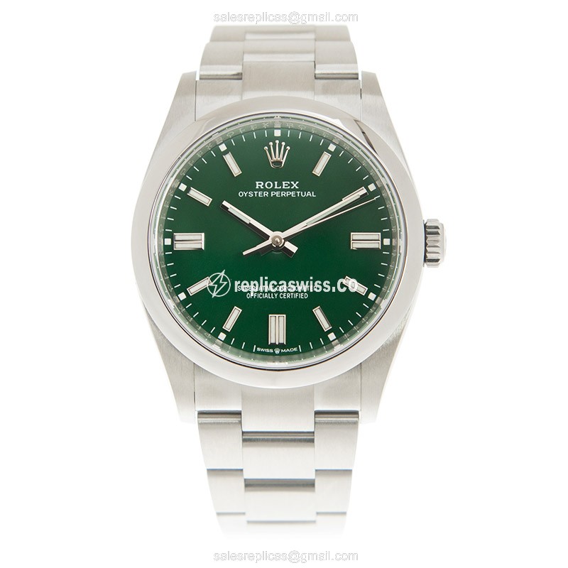 Rolex 126000-0005 Replica - Automatic - Steel Case, Green Dial, Silver Clasp & Steel Strap - View 2