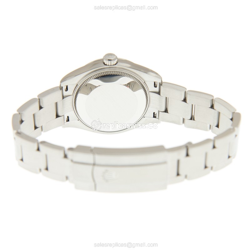 Rolex 277200-0008 OYSTER PERPETUAL Replica | Automatic | Red Dial on Silver Strap - View 4