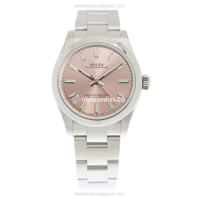 Rolex 277200-0004 OYSTER PERPETUAL Automatic - Pink Dial - Steel Case - Silver Strap - View 2