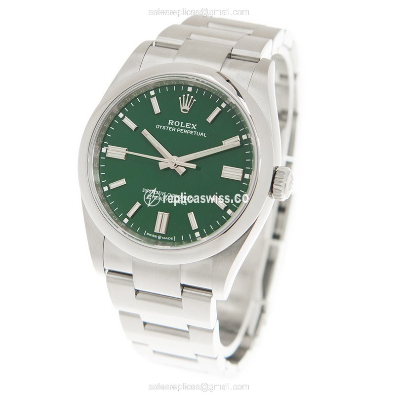Rolex 126000-0005 Replica - Automatic - Steel Case, Green Dial, Silver Clasp & Steel Strap - View 3