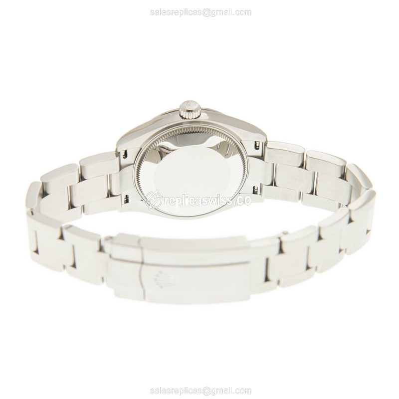 Rolex OYSTER PERPETUAL Replica - Automatic - Steel Case, Blue Dial, Silver Clasp & Steel Strap - View 4
