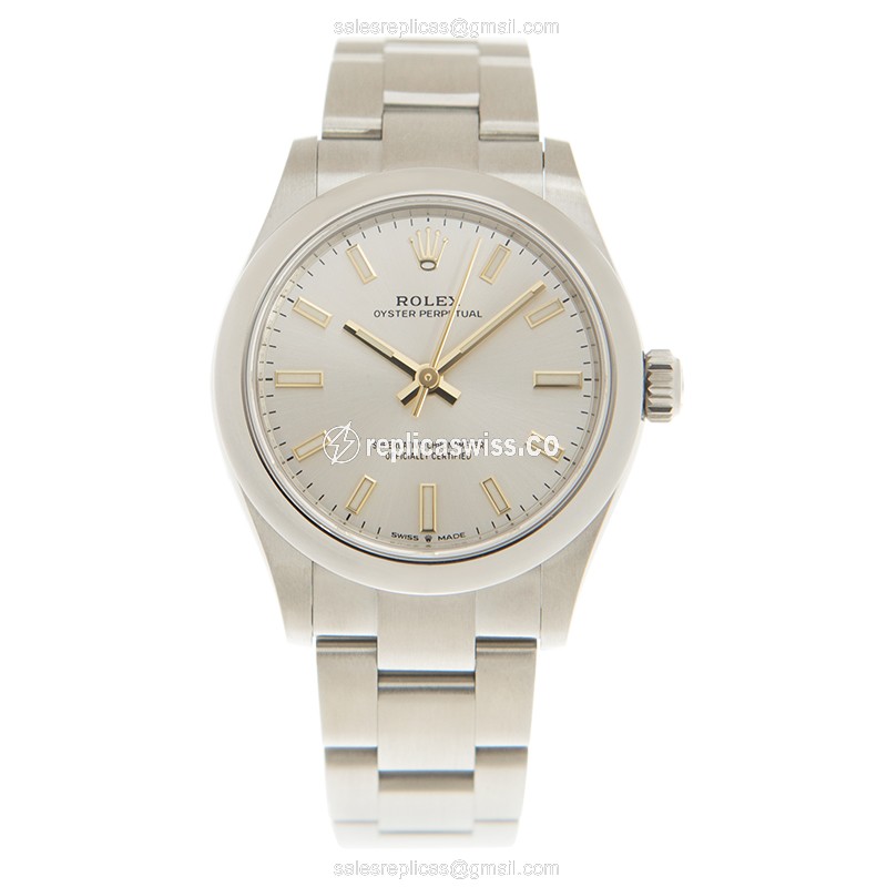 Rolex OYSTER PERPETUAL Replica - Automatic - Silver Case - Steel Band - View 2