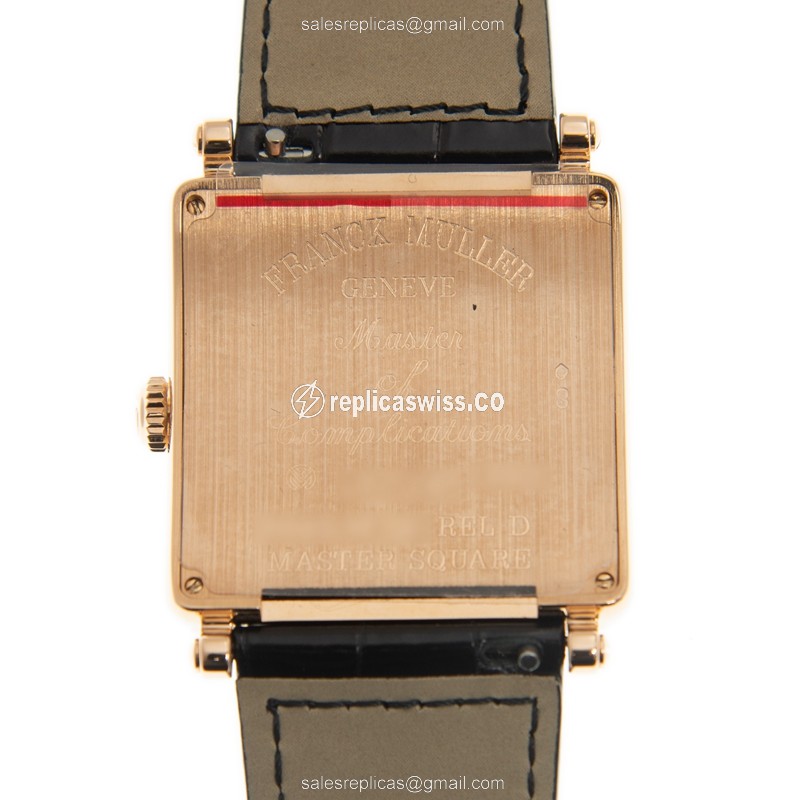 Franck Muller 6002 M QZ REL D-BK Quartz 18kt Rose Gold Diamonds Alligator Black Buckle - View 3