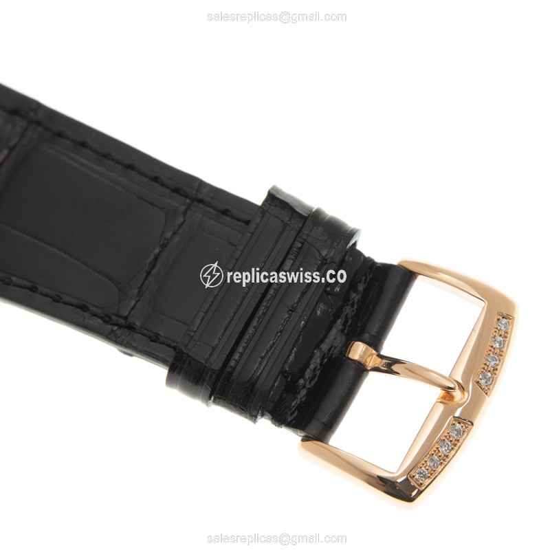 Franck Muller 6002 M QZ REL D-BK Quartz 18kt Rose Gold Diamonds Alligator Black Buckle - View 4