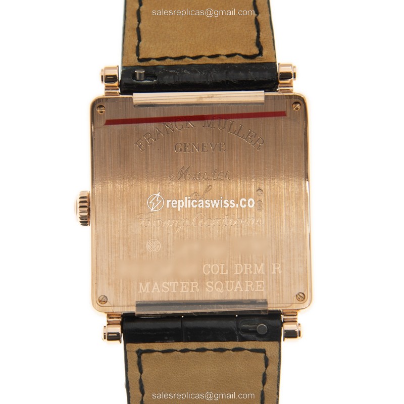 Franck Muller Master Square Replica Quartz Rose Gold Black - View 3