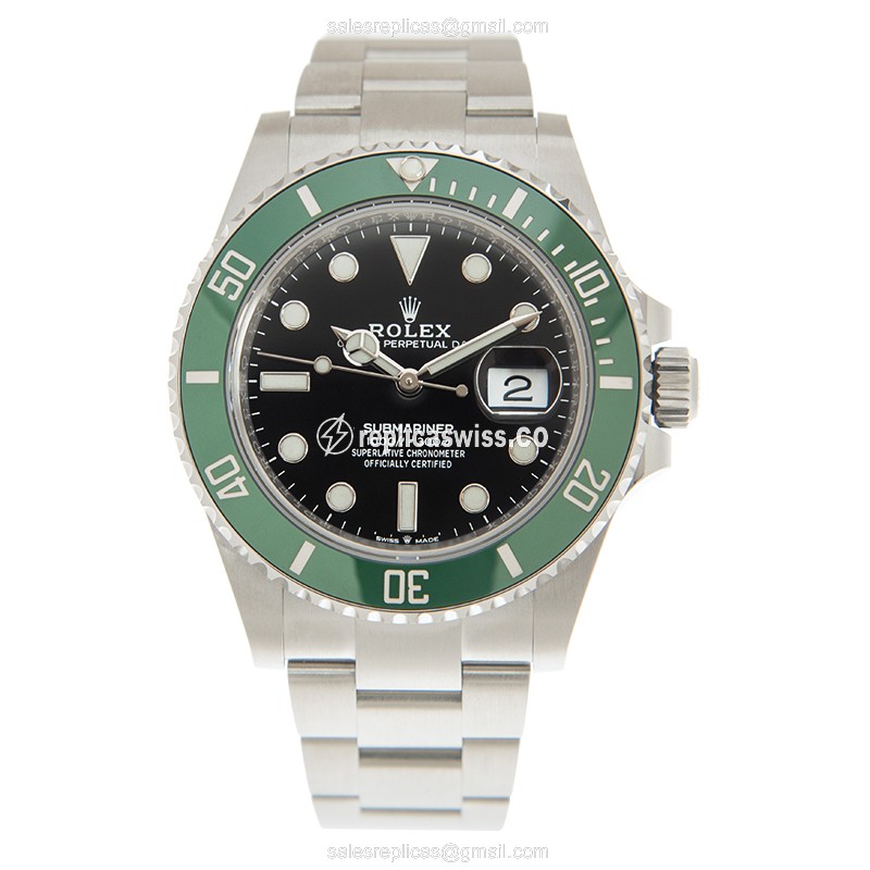 Rolex Submariner Replica: Automatic - Stainless Steel - Black - Clasp Silver - View 2