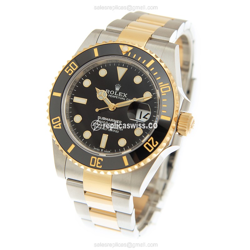 Rolex Submariner Replica - Automatic - Gold & Steel - Black Dial - View 3