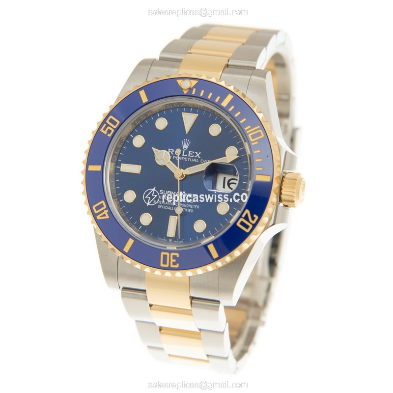 Rolex Submariner Replica - Automatic - Blue Dial - Steel Case - Gold Strap - View 4