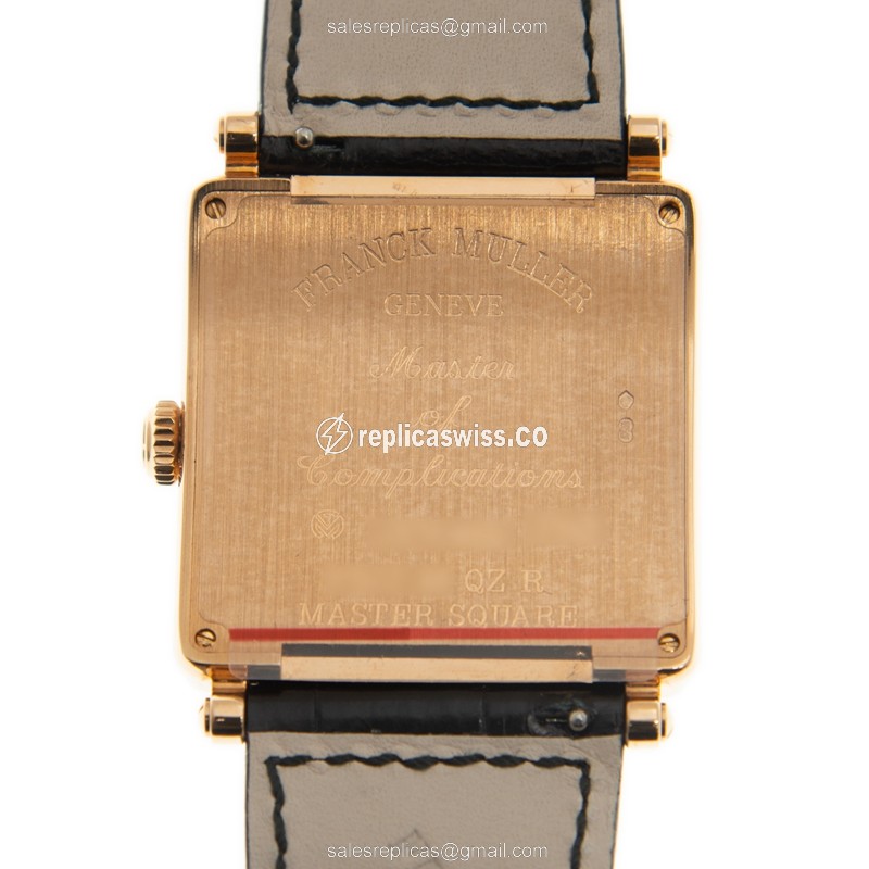 Franck Muller 6002 M QZ R 18kt Rose Gold Quartz - Silver Dial - Brown Alligator Buckle - View 3