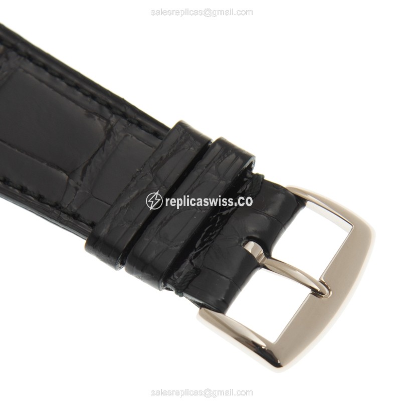 Franck Muller 6002 M QZ REL R Master Square - Quartz - 18kt White Gold - Silver Dial - Black Alligator Buckle - View 4