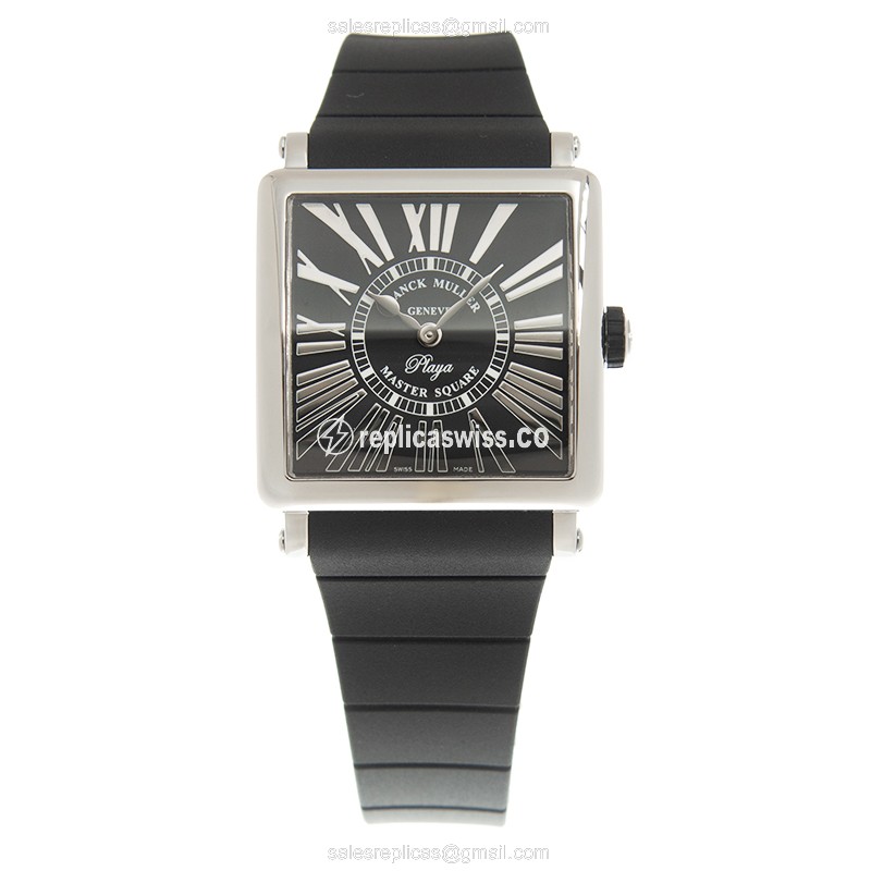 Franck Muller 6002 M QZ REL R PLY - Black Dial - Quartz - Steel Case - Black Rubber Strap - View 2
