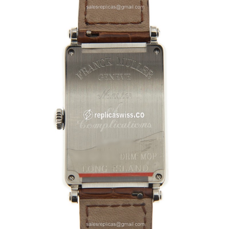 Franck Muller 952QZ COL DRM MOP Long Island - Quartz - White Dial - Alligator Brown - Buckle Clasp - View 3