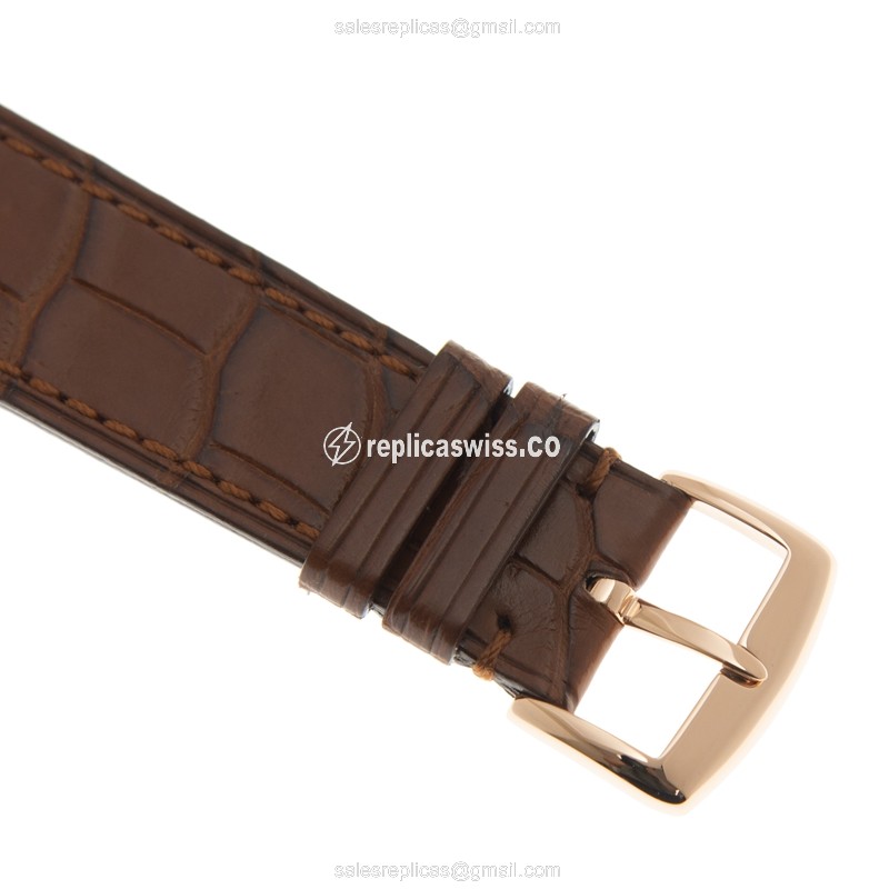 Franck Muller 952 QZ COL DRM MOP 5N Replica - Quartz - 18kt Rose Gold - White Dial, Brown Alligator Strap - View 4