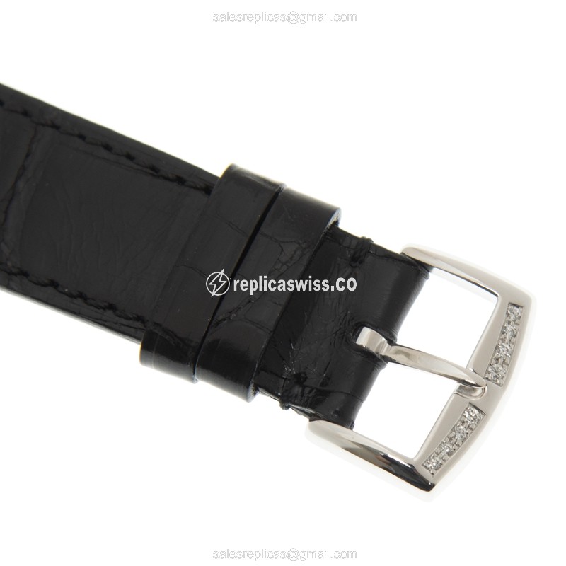 Franck Muller 952 QZ COL DRM MOP D LONG ISLAND Quartz 18kt White Gold Buckle Black Alligator Strap - View 4