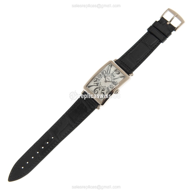Franck Muller 952 QZ HO Replica - Quartz - 18kt White Gold - Silver Dial - Buckle Clasp - View 2