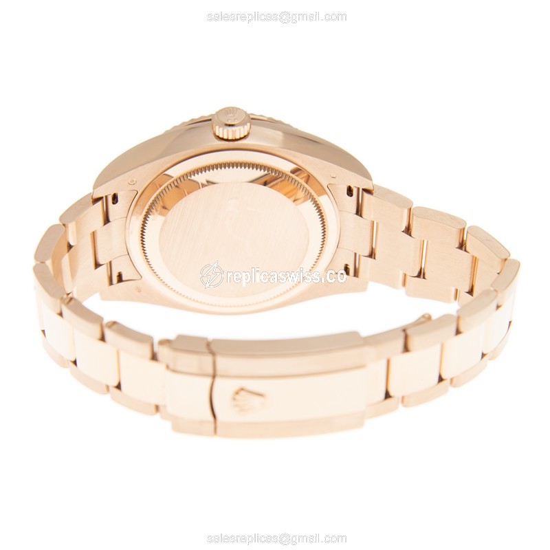 Rolex 326935WT Replica | Automatic | 18kt Gold Case, White Dial | Gold Clasp, Gold Strap - View 4