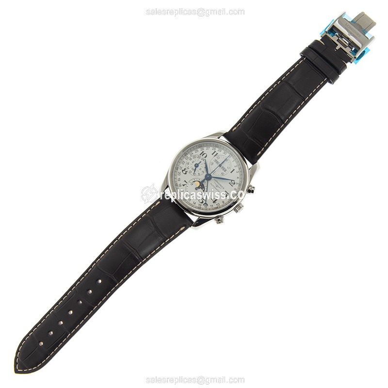 Rolex Submariner Replica - Automatic | Steel Case | Silver Dial | Brown Alligator Strap - View 2