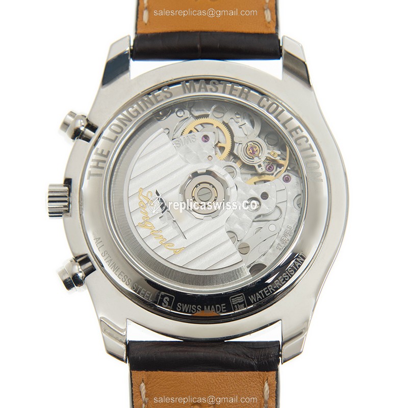 Rolex Submariner Replica - Automatic | Steel Case | Silver Dial | Brown Alligator Strap - View 3