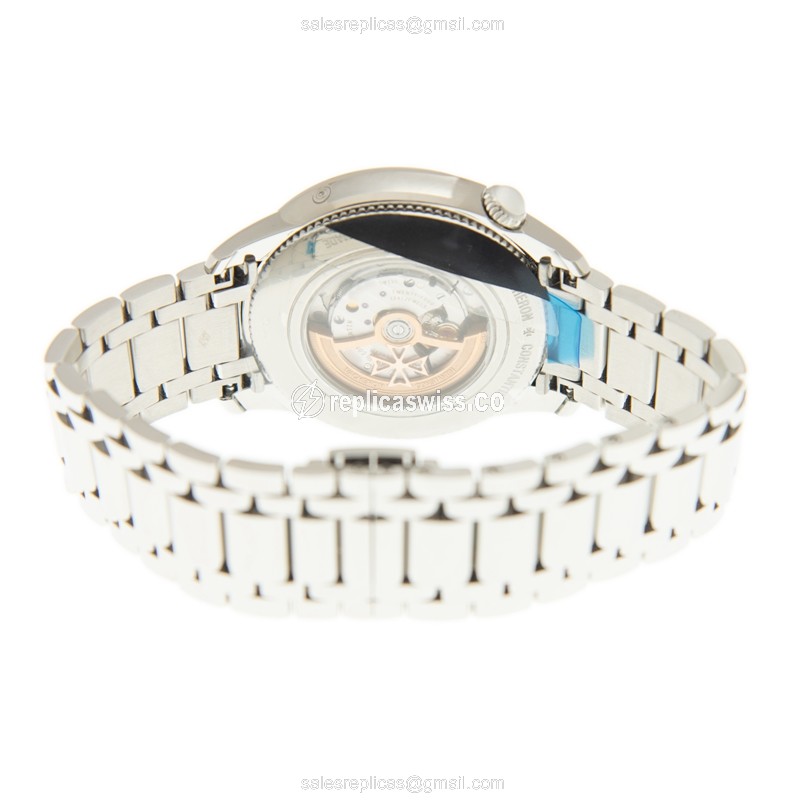 Vacheron Constantin 8005F/120A-B497 - Auto - Diamond Case - White Dial - Silver Steel Band - View 4