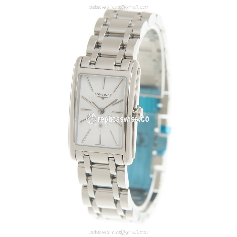 Longines Dolce Vita Quartz - White Dial - Steel Case - Silver Strap - Clasp - View 3