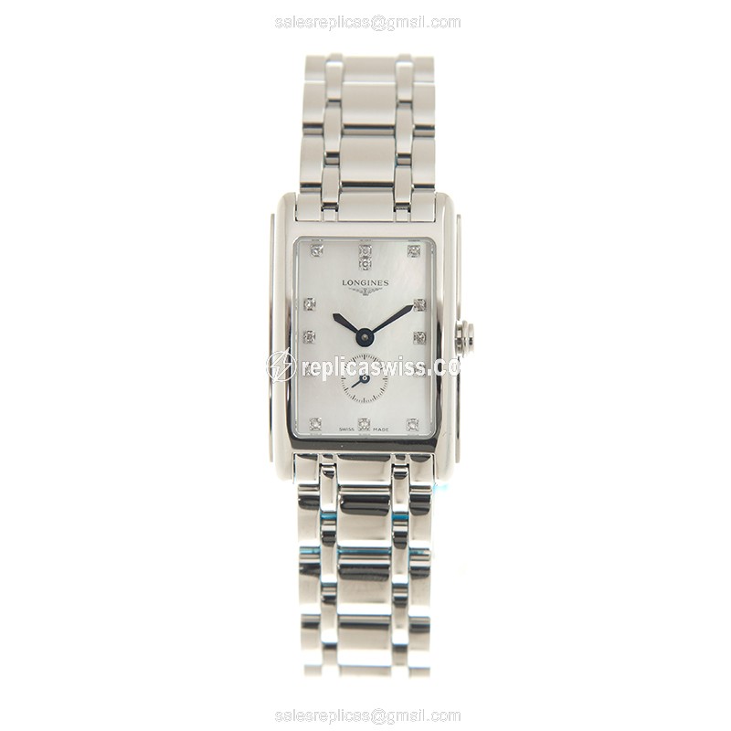 Longines L5.255.4.87.6 Replica - Quartz - White Dial, Steel Case on Silver Strap - View 2