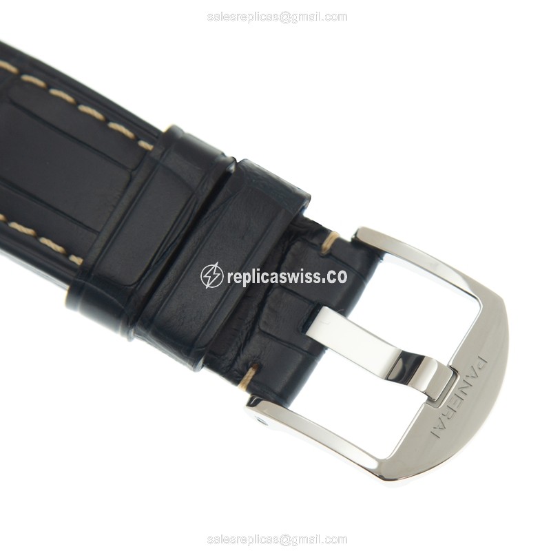Panerai PAM01144 RADIOMIR Replica - Manual - Steel Case - Blue Dial - Leather Strap - Blue Buckle - View 4