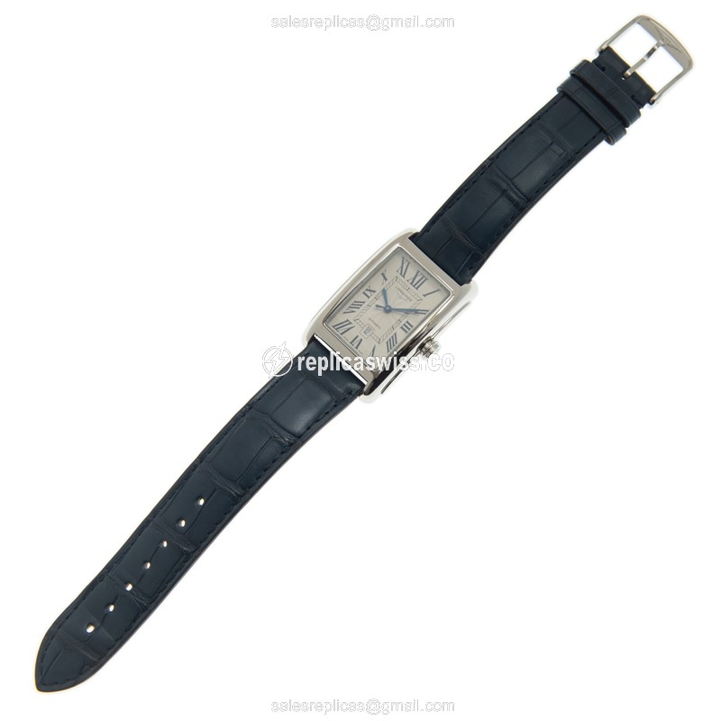 Longines Dolce Vita Replica - Automatic - Silver - Steel Case - Blue Leather Strap - View 2