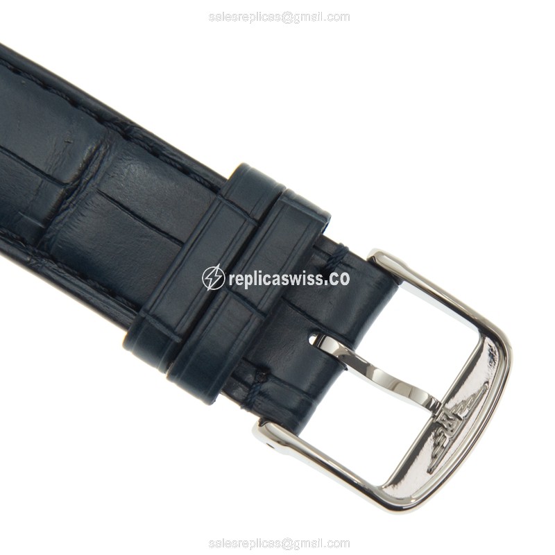 Longines Dolce Vita Replica - Automatic - Silver - Steel Case - Blue Leather Strap - View 4