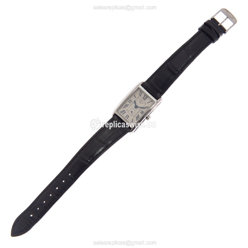 Longines Dolce Vita Replica - Quartz - Stainless Steel - Silver Dial - Black Alligator Buckle - View 2