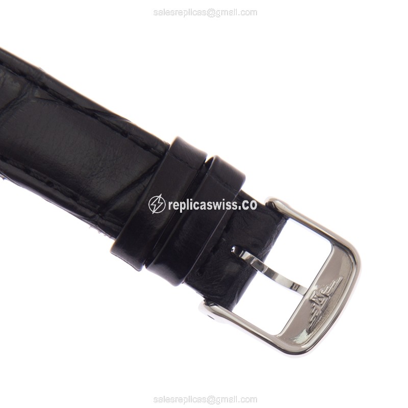 Longines Dolce Vita Replica - Quartz - Stainless Steel - Silver Dial - Black Alligator Buckle - View 4