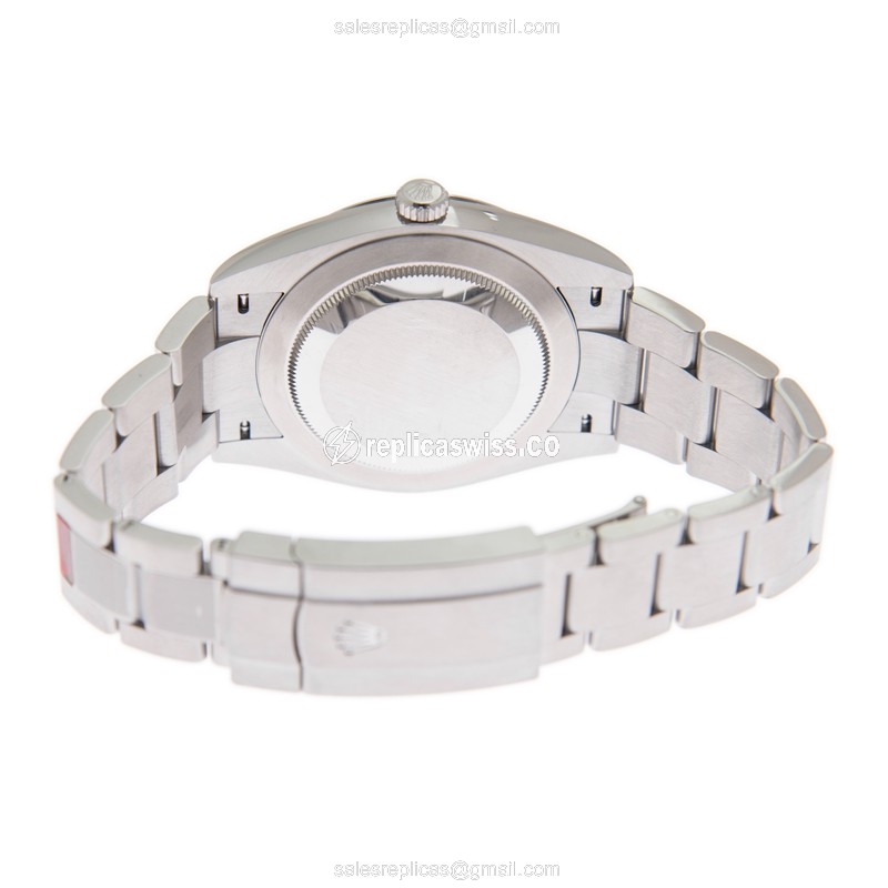 Rolex OYSTER PERPETUAL Replica - Automatic - Yellow Dial on Silver Steel Strap - View 4