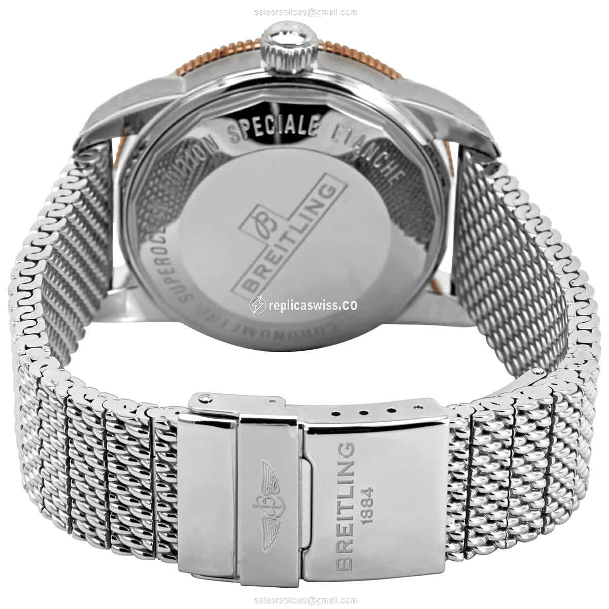 Breitling UB2010161C1A1 Replica - SuperOcean Heritage - Automatic - Steel Case - Blue Dial - Silver Steel Strap - View 3