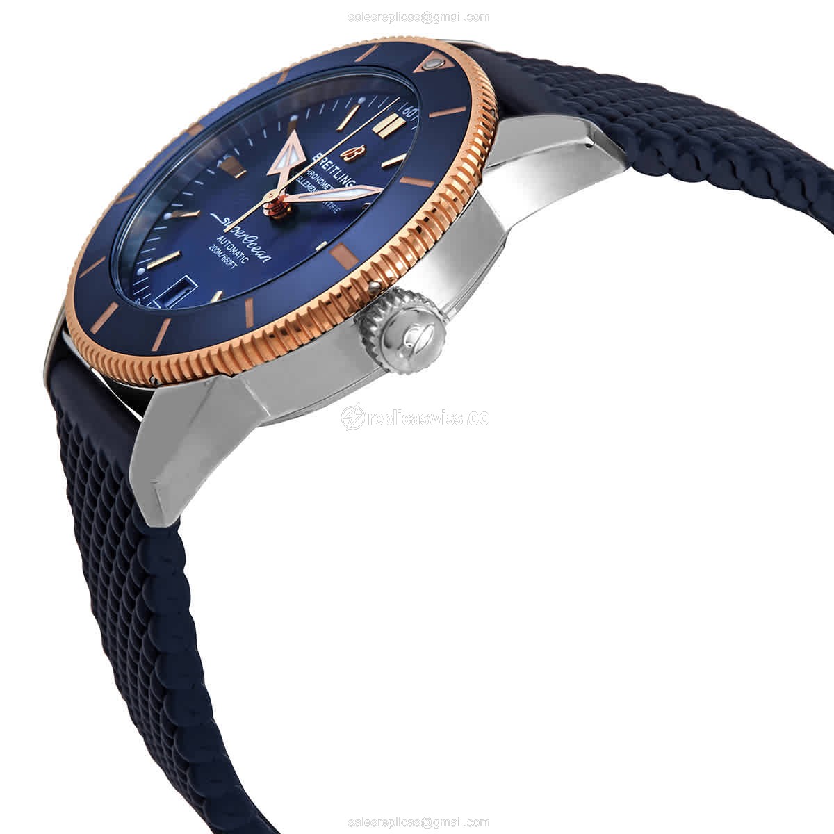 Breitling SuperOcean Heritage Replica - Automatic - Steel Case - Blue Dial - Rubber Strap - View 2