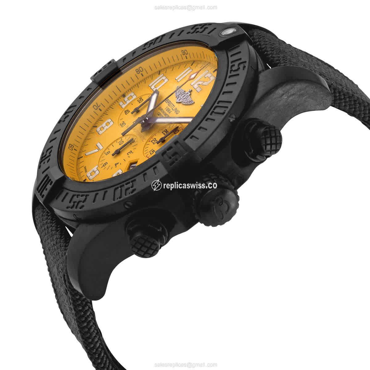 Breitling Avenger Hurricane Replica - Auto - Fiber - Yellow - View 2