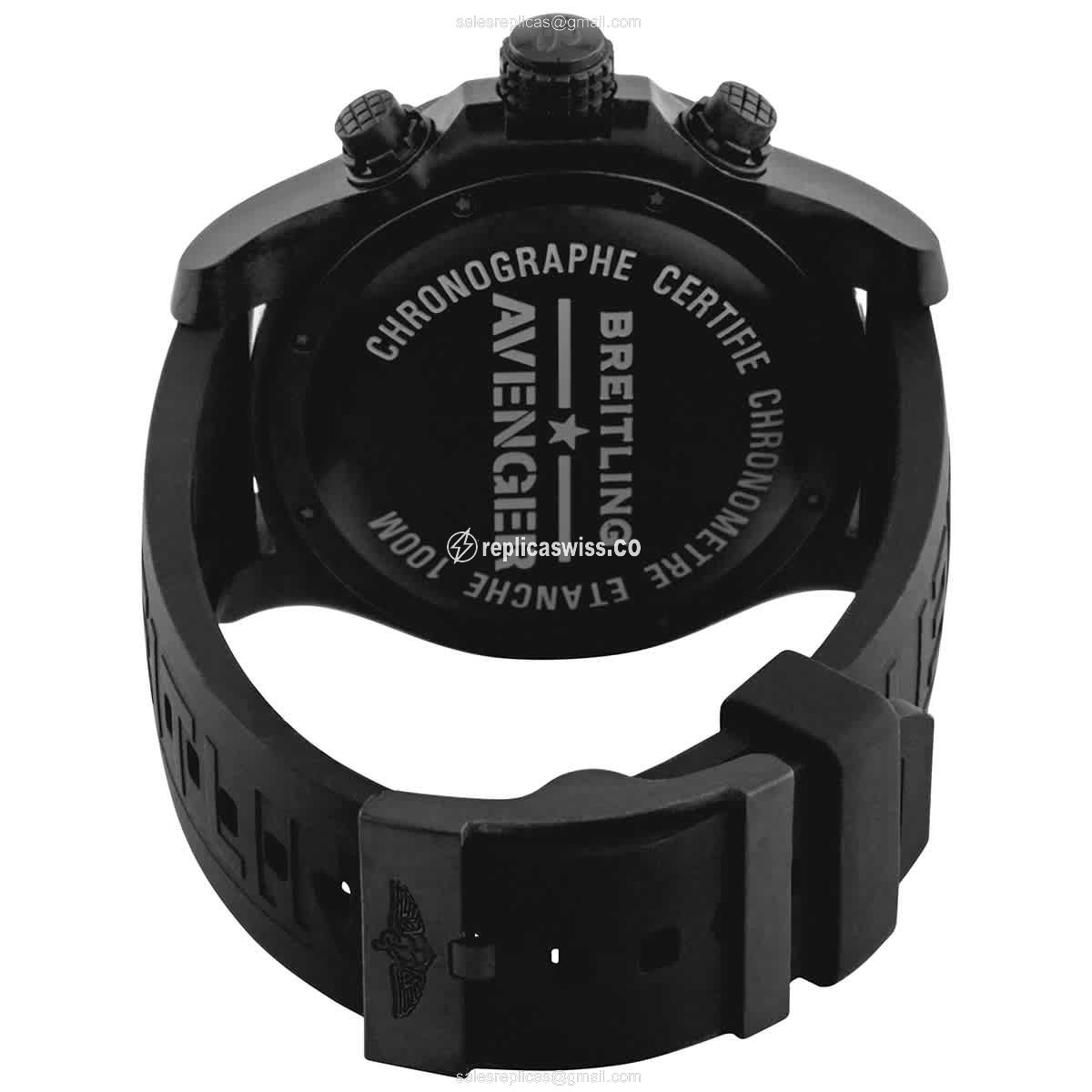 Breitling XB0170E41I1S2 Avenger - Automatic Carbon Fiber - Yellow Dial - Black Rubber Strap - Buckle Clasp - View 3