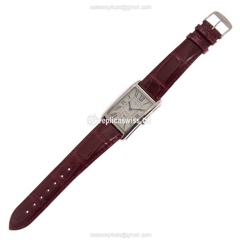Longines L5.755.4.71.5 Dolce Vita Replica - Quartz - Steel Case - White Dial, Red Leather Strap - View 2