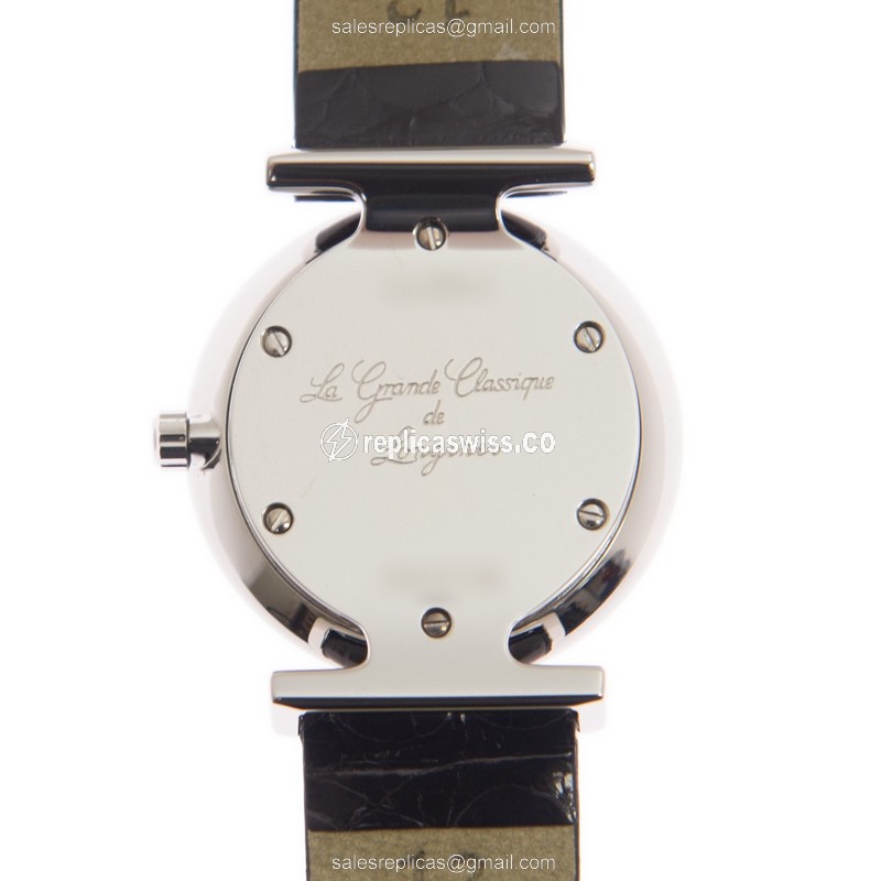 Rolex L4.209.4.51.2 Replica - Quartz - Steel Case - Black Dial, Alligator Strap - View 3