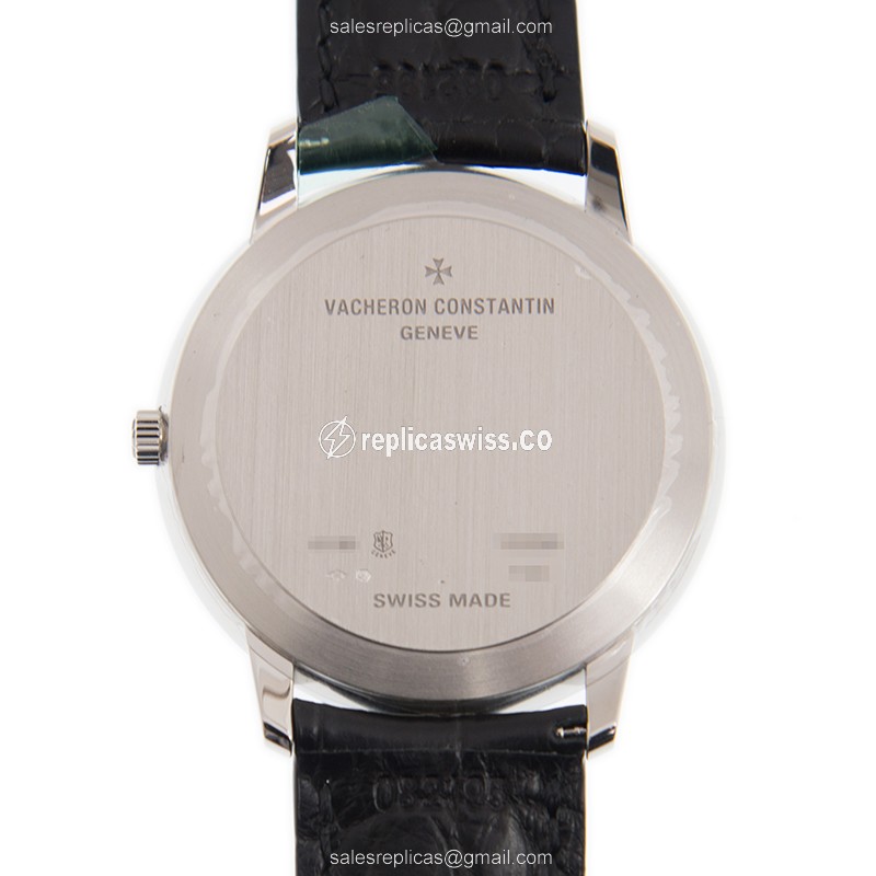 Vacheron Constantin 81180/000P-9539 Replica - Manual - 950 Platinum - Gray Dial - Black Alligator Buckle - View 3