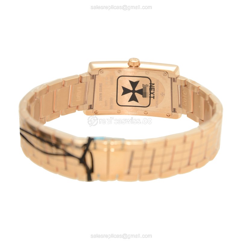Vacheron Constantin 25515/U01R-9254 Quartz - 18kt Rose Gold Case - Diamonds - White Dial - View 4