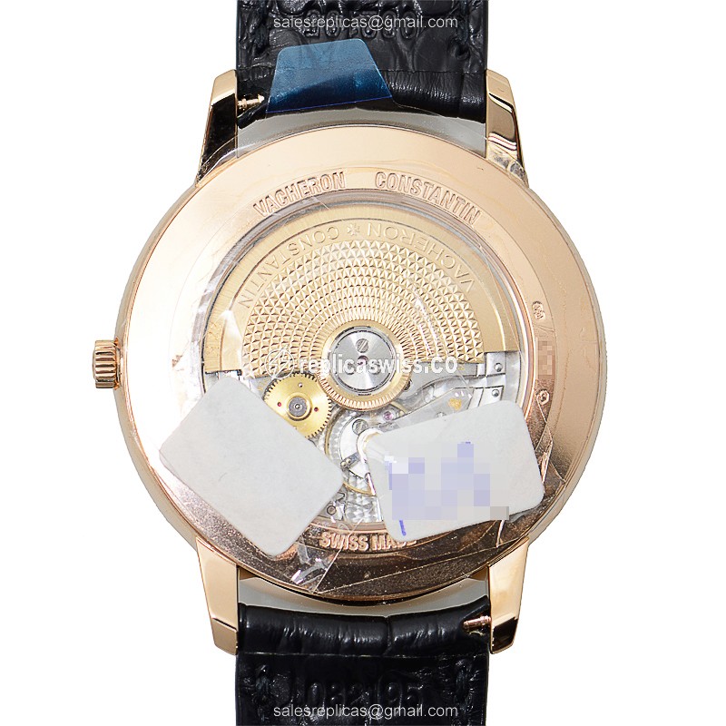Vacheron Constantin 85180/000R-9166 Replica - Automatic - 18kt Rose Gold - Dark Grey Dial - Black Alligator Strap - View 3
