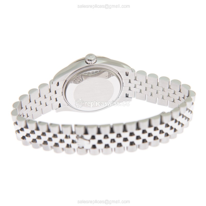 Rolex DATEJUST Replica - Automatic, White Gold & Steel Case - Pink Dial on Silver Steel Strap - View 4