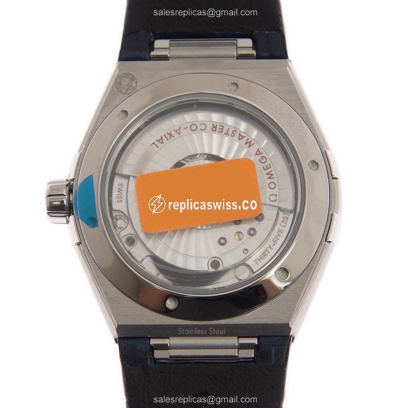 Omega Constellation Replica - Automatic | Steel | Gray Dial | Clasp | Blue Alligator - View 3