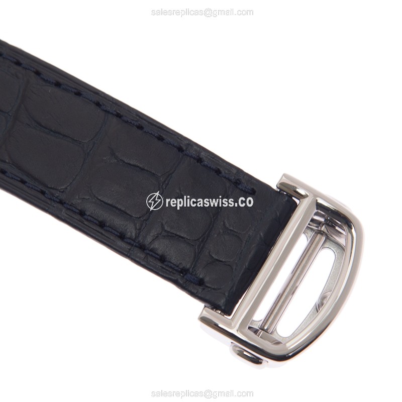 Cartier Pasha De Cartier Replica - Automatic - Silver Dial - Blue Alligator Strap - View 4