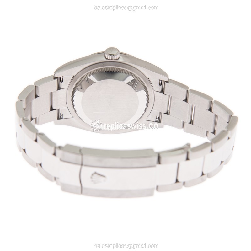 Rolex DATEJUST 126234-0026 Replica - Automatic - 18kt White Gold & Steel - White Dial - Silver Steel Strap - View 4