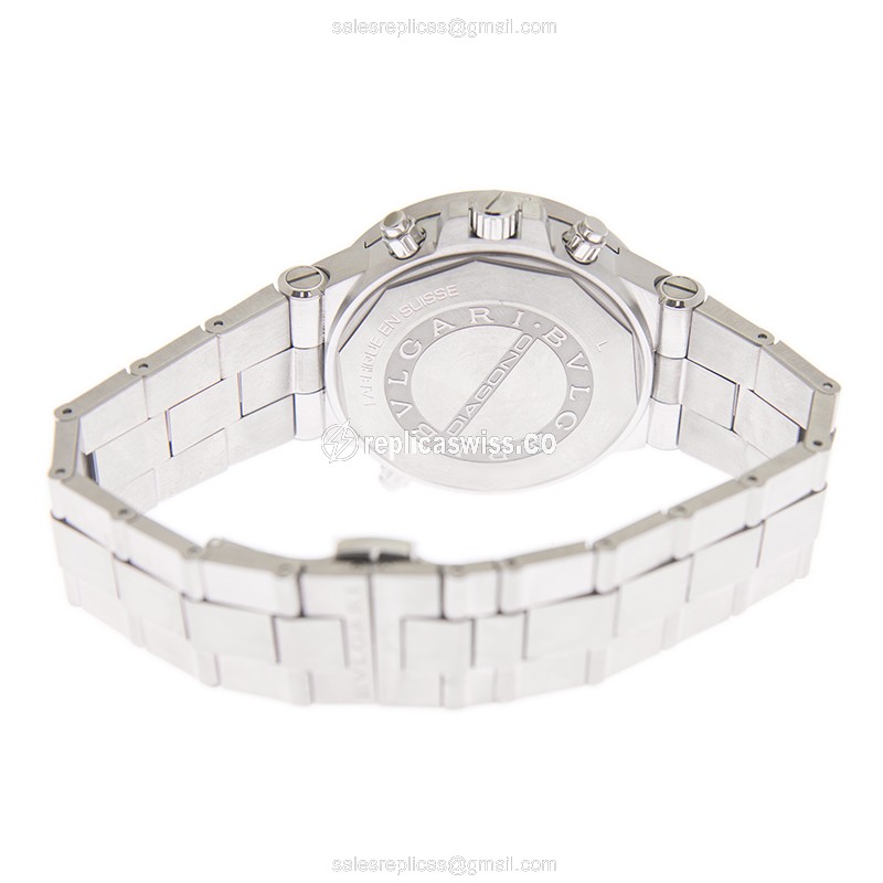 Bulgari Diagono Replica - Automatic - Steel Case - Gray Dial - Silver Steel Strap - View 4