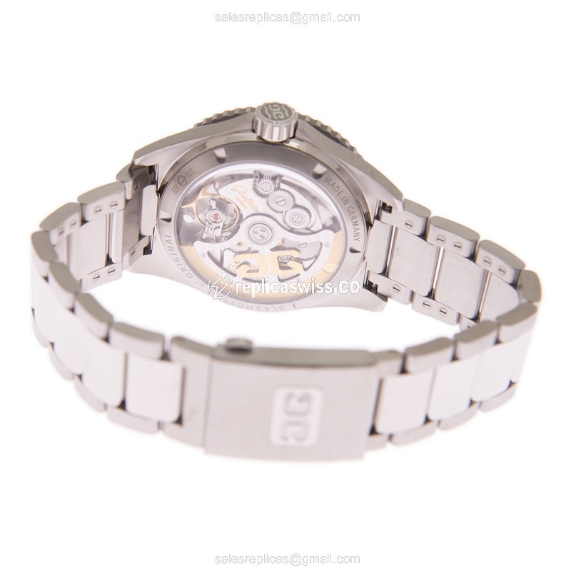 Glashutte SPEZIALIST Replica - Automatic - Steel Case - Blue Dial - Silver Band - View 4