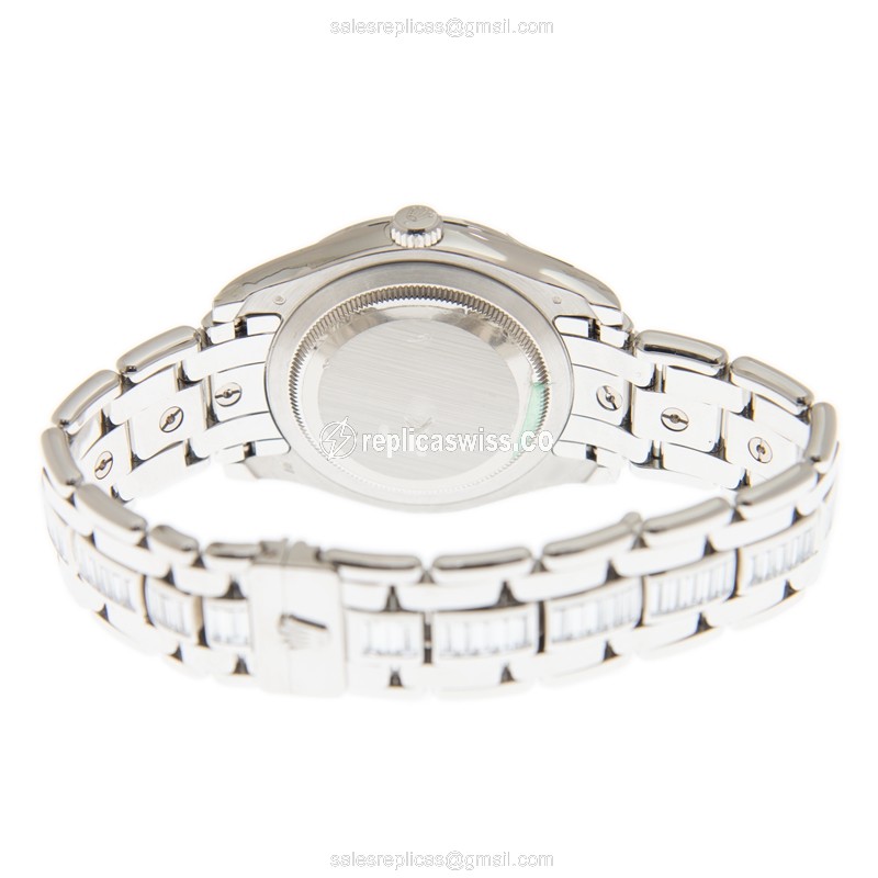 Rolex 18956METE_DAIO DAY-DATE Replica - Automatic - Platinum Case - Silver Dial - Silver Band - View 4