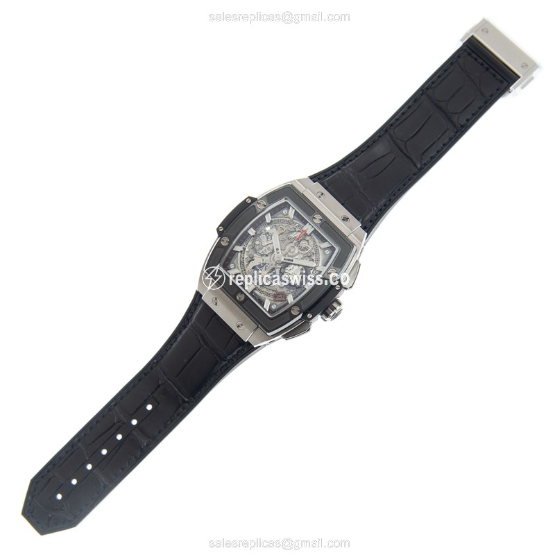 Hublot Spirit of Big Bang Replica - Automatic - Titanium Case - Silver Dial - Black Rubber Strap - View 2