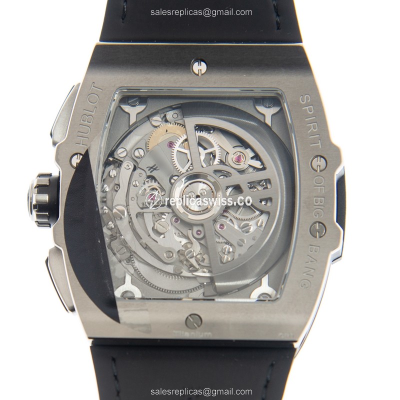 Hublot Spirit of Big Bang Replica - Automatic - Titanium Case - Silver Dial - Black Rubber Strap - View 3